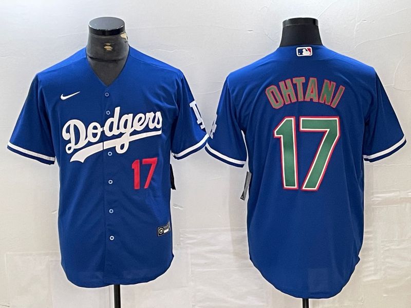 Men Los Angeles Dodgers #17 Ohtani Blue Nike Game MLB Jersey style 23